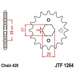 Vývodové koliesko JT JTF1264.14
