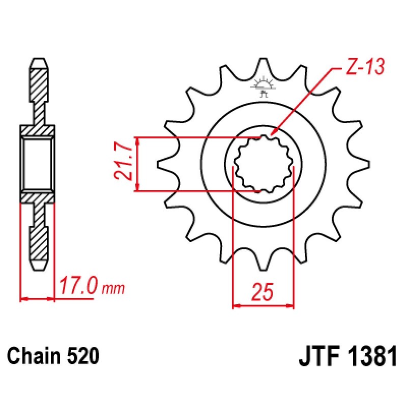 Vývodové koliesko JT JTF1381.16