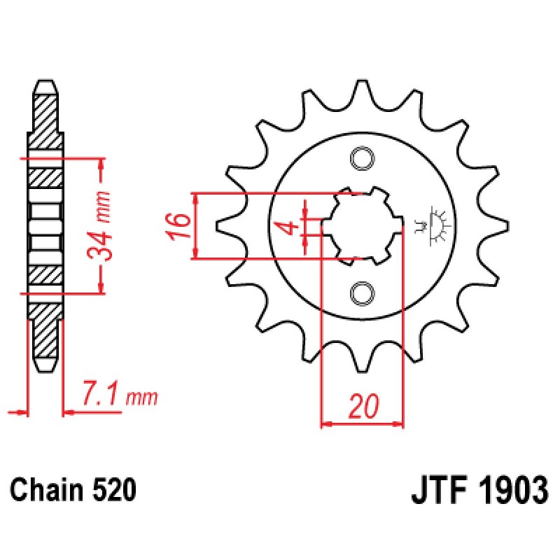 Vývodové koliesko JT JTF1903.12