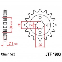 Vývodové koliesko JT JTF1903.13