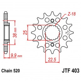Vývodové koliesko JT JTF403.14