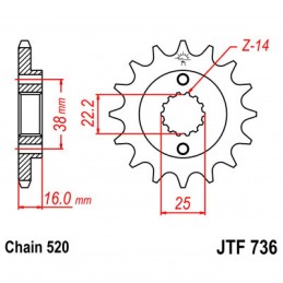 Vývodové koliesko JT JTF736.16