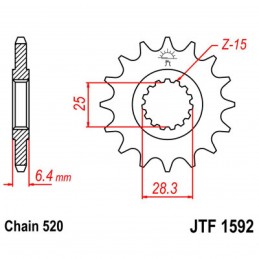 Vývodové koliesko JT JTF1592.16