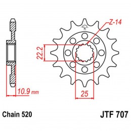 Vývodové koliesko JT JTF707.16