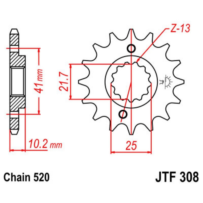 Vývodové koliesko JT JTF308.14RB