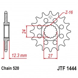 Vývodové koliesko JT JTF1444.16