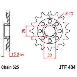 Vývodové koliesko JT JTF404.14