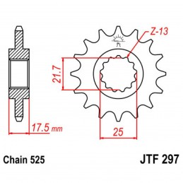 Vývodové koliesko JT JTF297.15RB