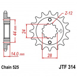 Vývodové koliesko JT JTF314.16RB