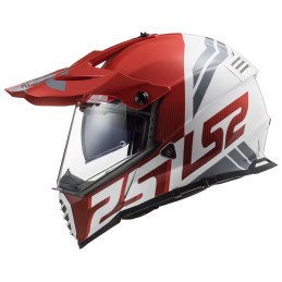 Prilba na motocykel LS2 MX436 Pioneer EVO Evolve red white