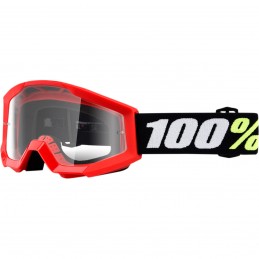 MX okuliare 100% Strata mini clear red