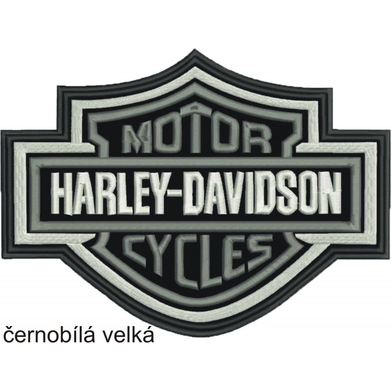 Nášivka BIKERSMODE Harley-Davidson velká čiernobiela