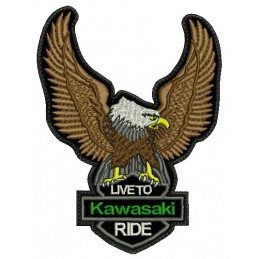 Nášivka BIKERSMODE orol Livo to ride malá Kawasaki