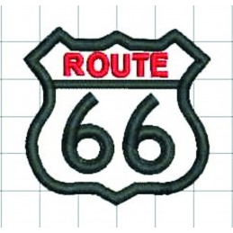Nášivka BIKERSMODE route 66 biela-červené route