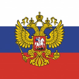 Vlajka Bikersmode Rusko+orol s tyčkou 38x28cm