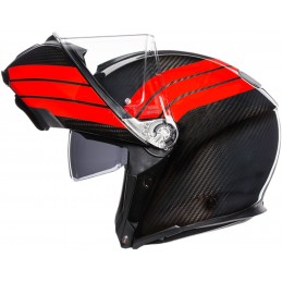 Prilba na motocykel AGV Sportmodular PLK Stripes Carbon