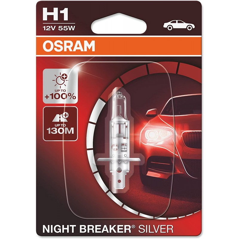 Žiarovka na motorku OSRAM Night Breaker Silver H1 55W 12V blister
