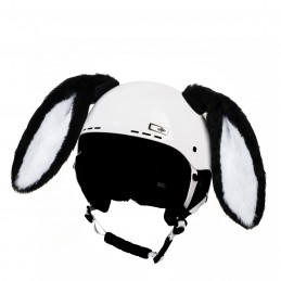Uši na prilbu CRAZYEARS čierny králik velcro 99
