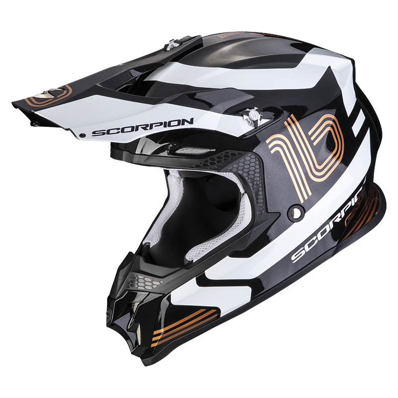 Prilba SCORPION EXO VX-16 Air Tub čierny kov zlatá Prilba SCORPION EXO VX-16 Air Tub čierny kov zlatá