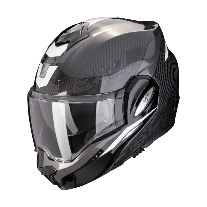 Prilba SCORPION EXO-TECH Evo Carbon Rover čierna biela Prilba SCORPION EXO-TECH Evo Carbon Rover čierna biela