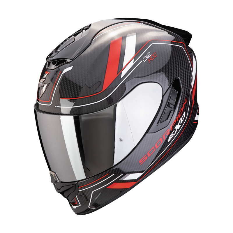 Prilba SCORPION EXO-1400 EVO II Carbon Air Mirage čierna červená Prilba SCORPION EXO-1400 EVO II Carbon Air Mirage čierna červená